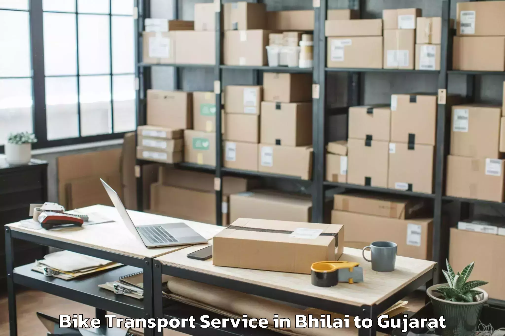 Get Bhilai to Rajkot Airport Raj Bike Transport